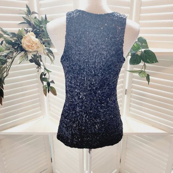 ALICE + OLIVIA SMALL SEQUIN BLACK TANK SIZE SMALL - Picture 6 of 7